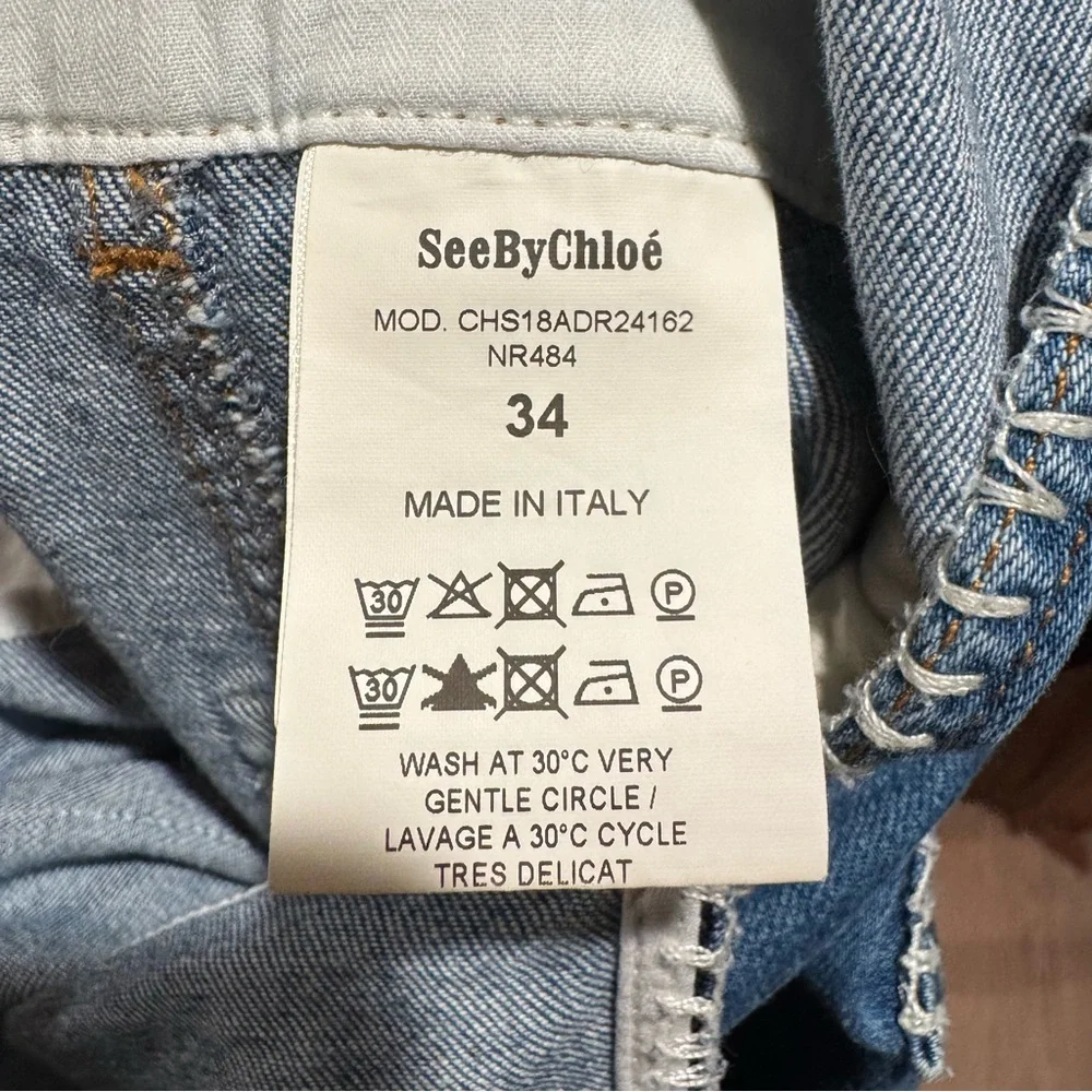 See by Chloé Denim Dress Shady Cobalt | Size 34 US 2 - Picture 11 of 12